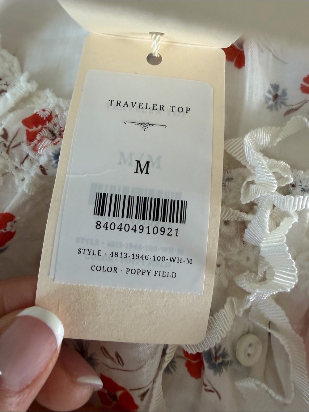 Doen traveler top in poppy field, medium - Picture 2 of 4